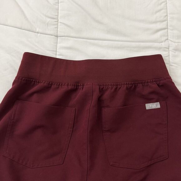 Figs Zamora Jogger Pants Women Small Burgundy High Waisted Nurse Uniform Po 2911 - Picture 6 of 10